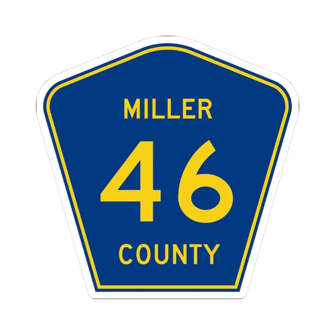 Miller County Route 46 AR (Arkansas) (Road Sign) STICKER Vinyl Kiss-Cut Decal 3 Inch White - The Sticker Space