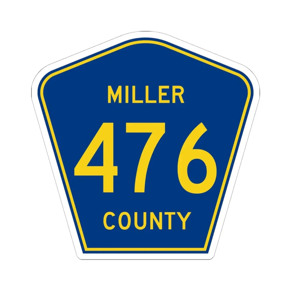 Miller County Route 476 AR (Arkansas) (Road Sign) STICKER Vinyl Kiss-Cut Decal 6 Inch White - The Sticker Space