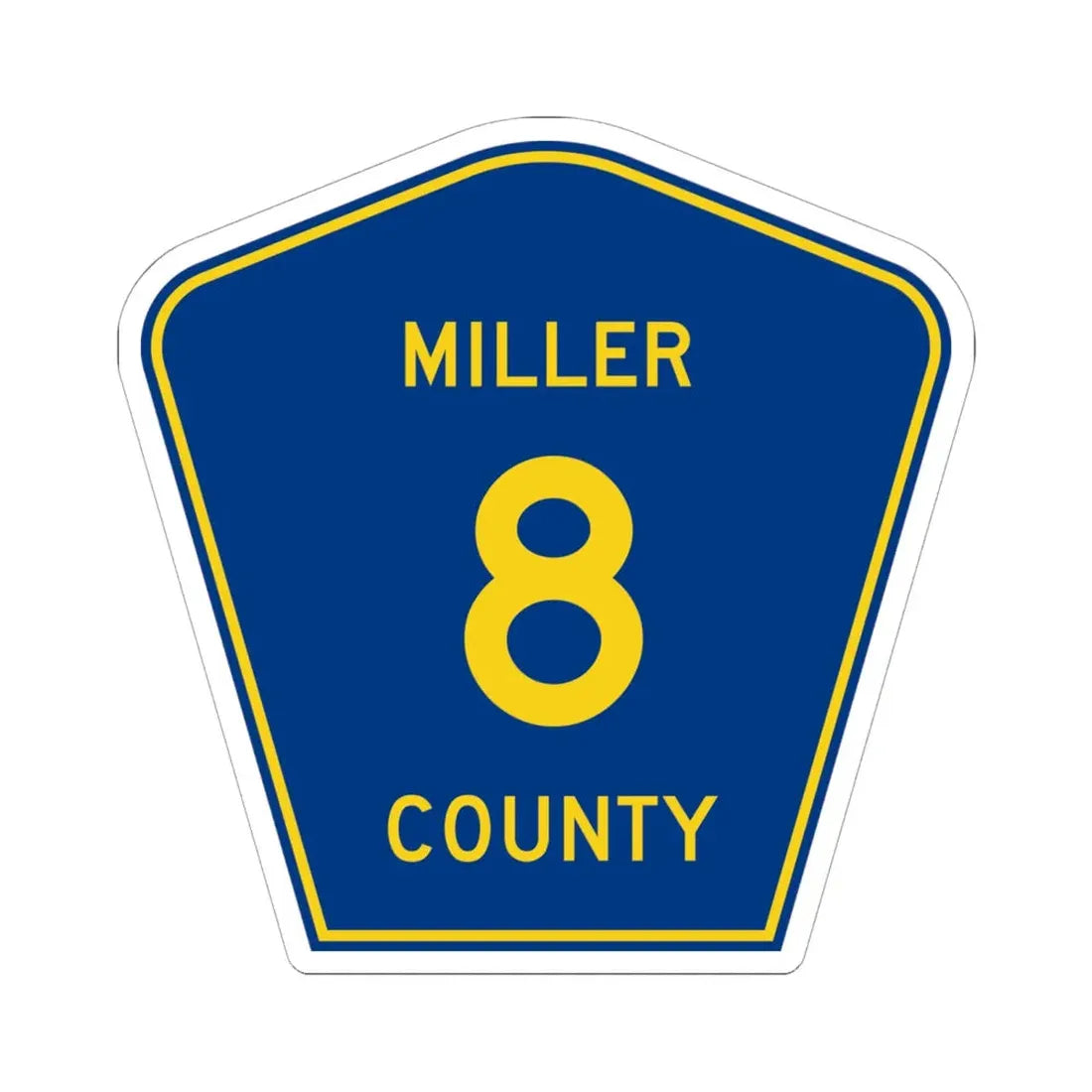 Miller County Route 8 AR (Arkansas) (Road Sign) STICKER Vinyl Kiss-Cut Decal 6 Inch White - The Sticker Space