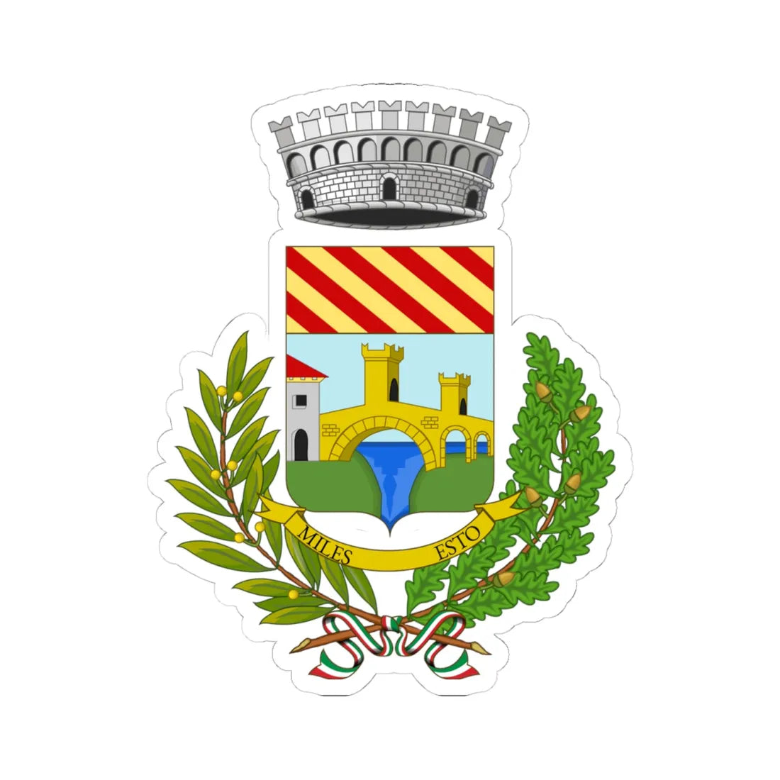 Millesimo-Stemma (Italy) (Coat of Arms) STICKER Vinyl Kiss-Cut Decal 4 Inch White - The Sticker Space