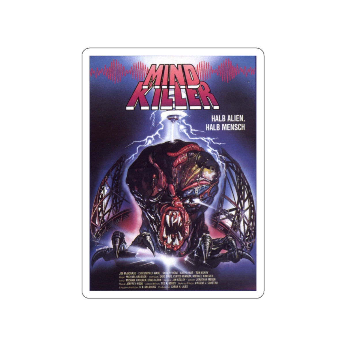 MIND KILLER 1987 Movie Poster STICKER Vinyl Die-Cut Decal-2 Inch-The Sticker Space