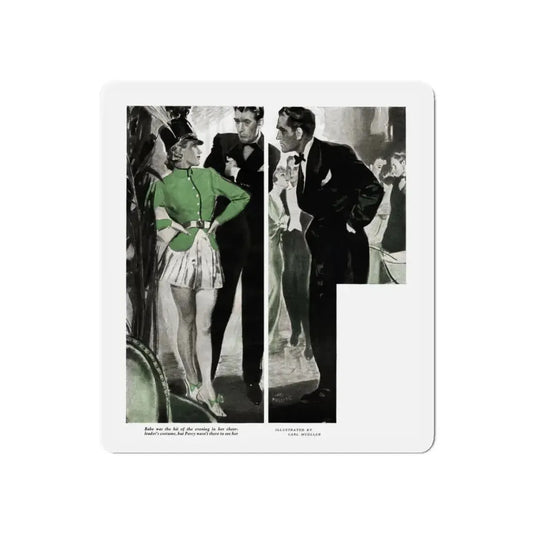 Mind Over Matter (2), The American Magazine, December 1937 (Magazine Illustration) Refrigerator Magnet 6 Inch - The Sticker Space