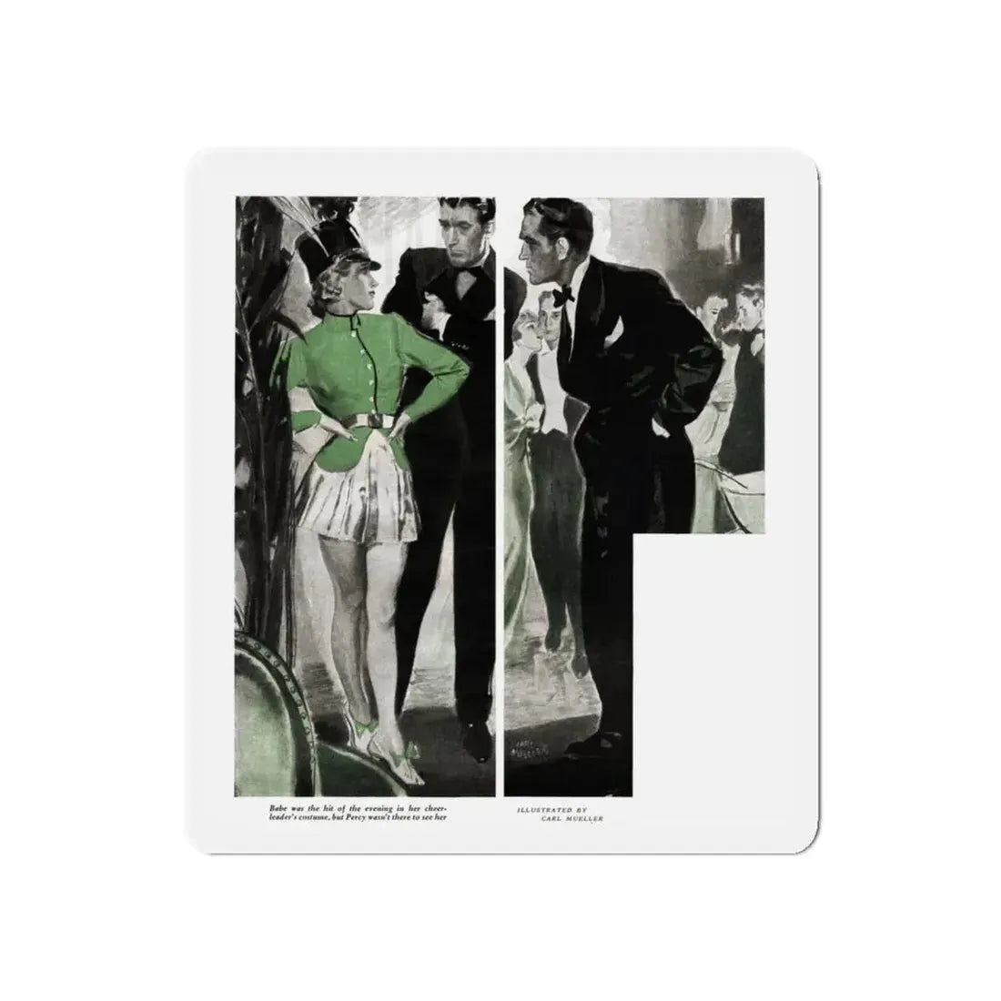 Mind Over Matter (2), The American Magazine, December 1937 (Magazine Illustration) Refrigerator Magnet - The Sticker Space