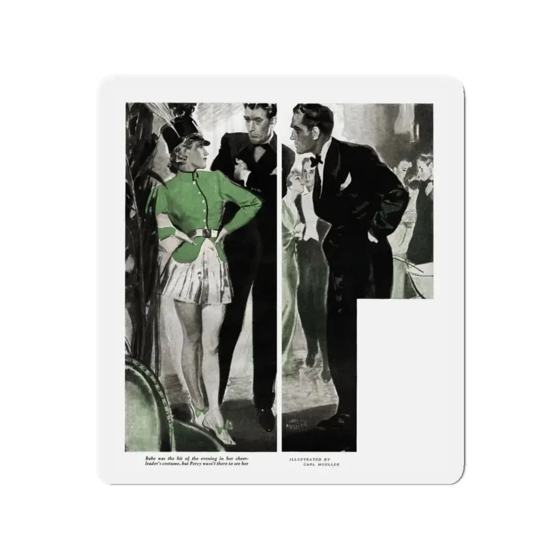 Mind Over Matter (2), The American Magazine, December 1937 (Magazine Illustration) Refrigerator Magnet - The Sticker Space