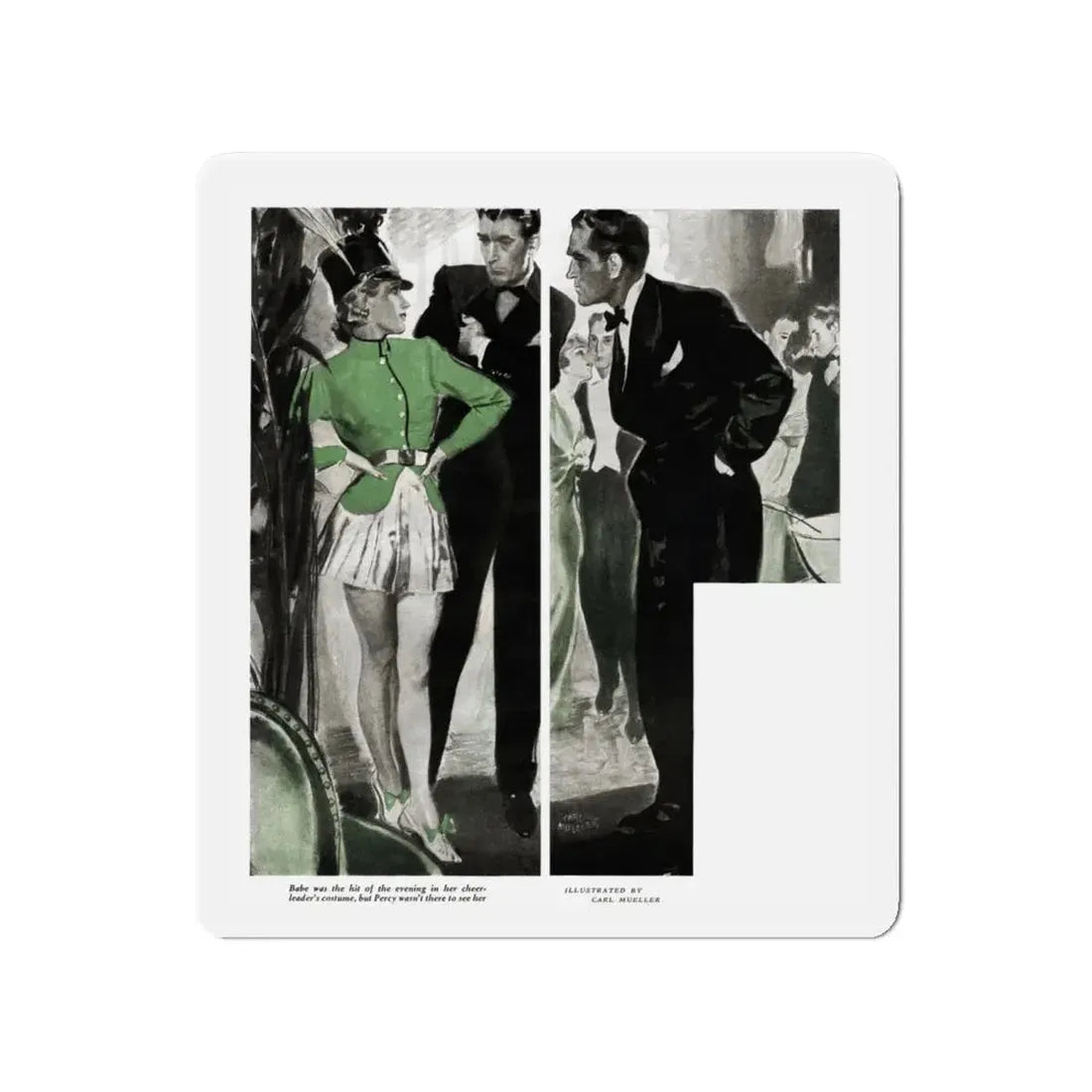 Mind Over Matter (2), The American Magazine, December 1937 (Magazine Illustration) Refrigerator Magnet - The Sticker Space