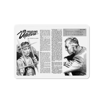 Mind-Reading Detectives, Man To Man, December 1949 (Magazine Illustration) Refrigerator Magnet - The Sticker Space