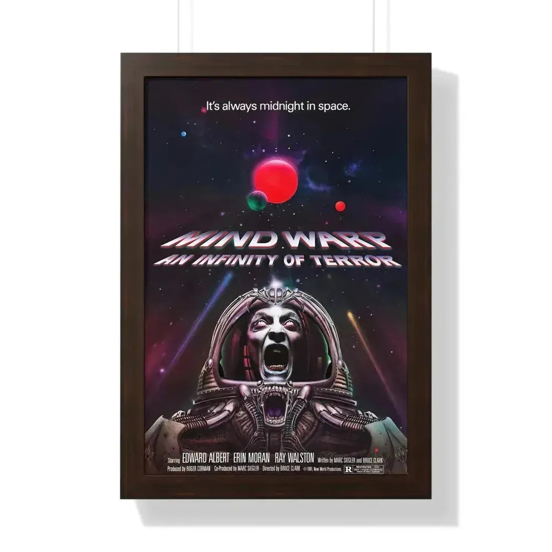 MIND WARP (GALAXY OF TERROR) 1981 - Framed Movie Poster 16″ x 24″ Walnut - The Sticker Space