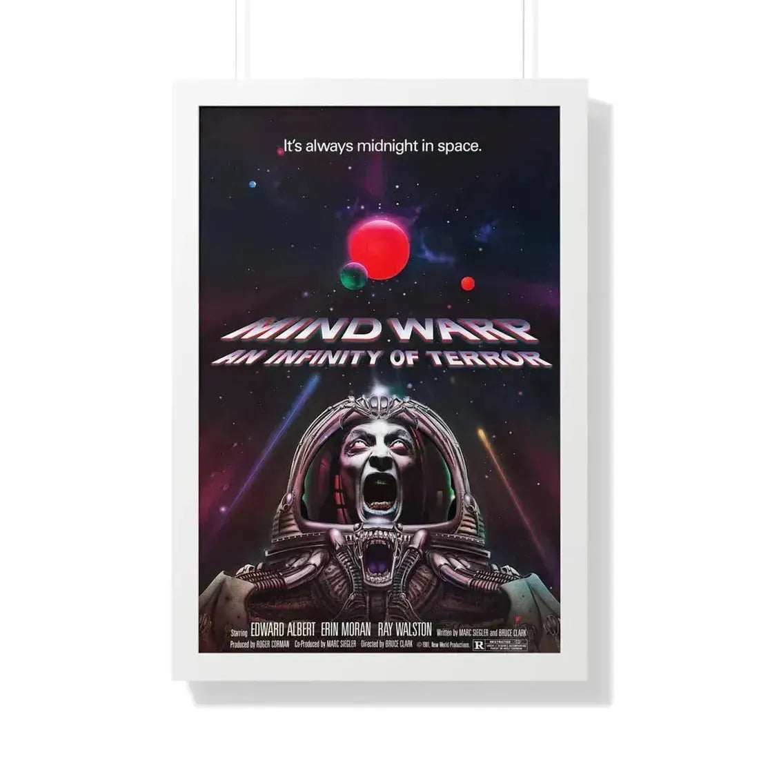 MIND WARP (GALAXY OF TERROR) 1981 - Framed Movie Poster 20" x 30" White - The Sticker Space