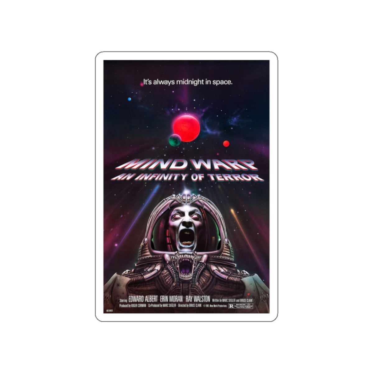 MIND WARP (GALAXY OF TERROR) 1981 Movie Poster STICKER Vinyl Die-Cut Decal-2 Inch-The Sticker Space