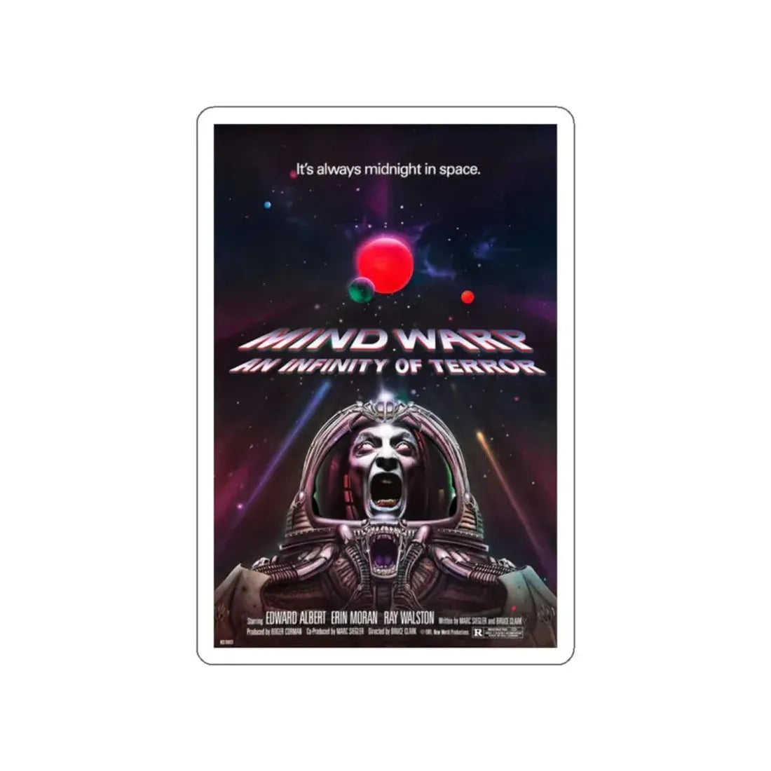 MIND WARP (GALAXY OF TERROR) 1981 Movie Poster STICKER Vinyl Die-Cut Decal 2 Inch - The Sticker Space