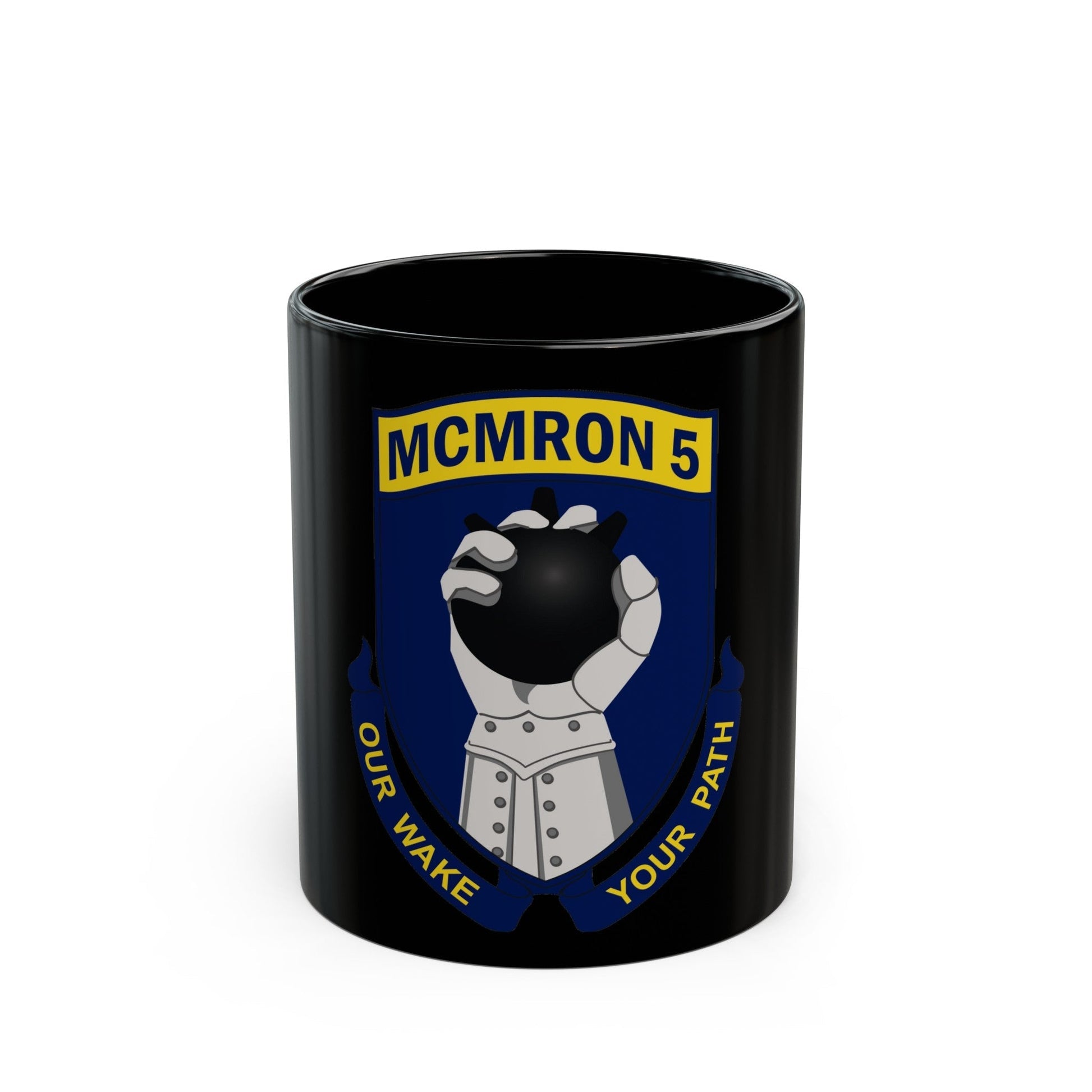 Mine Countermeasures Squadron Five (U.S. Navy) Black Coffee Mug-11oz-The Sticker Space