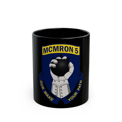 Mine Countermeasures Squadron Five (U.S. Navy) Black Coffee Mug-11oz-The Sticker Space