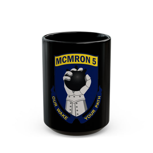 Mine Countermeasures Squadron Five (U.S. Navy) Black Coffee Mug-15oz-The Sticker Space