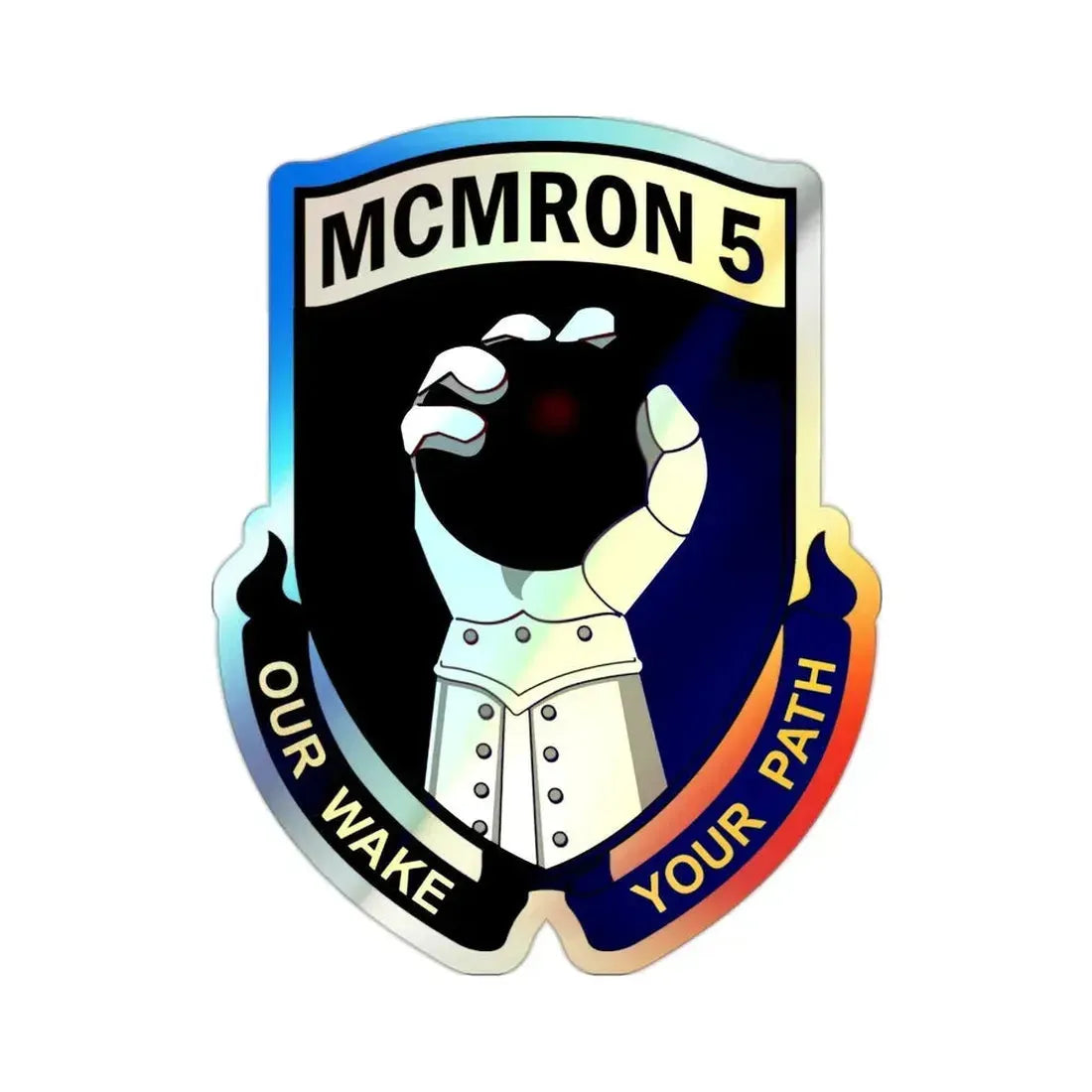 Mine Countermeasures Squadron Five (U.S. Navy) Holographic STICKER Die-Cut Vinyl Decal 2 Inch Holographic - The Sticker Space