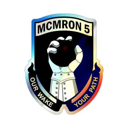 Mine Countermeasures Squadron Five (U.S. Navy) Holographic STICKER Die-Cut Vinyl Decal 2 Inch Holographic - The Sticker Space
