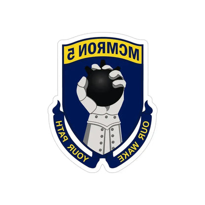 Mine Countermeasures Squadron Five (U.S. Navy) REVERSE PRINT Transparent Die-Cut STICKER 5 Inch Die-Cut Transparent - The Sticker Space