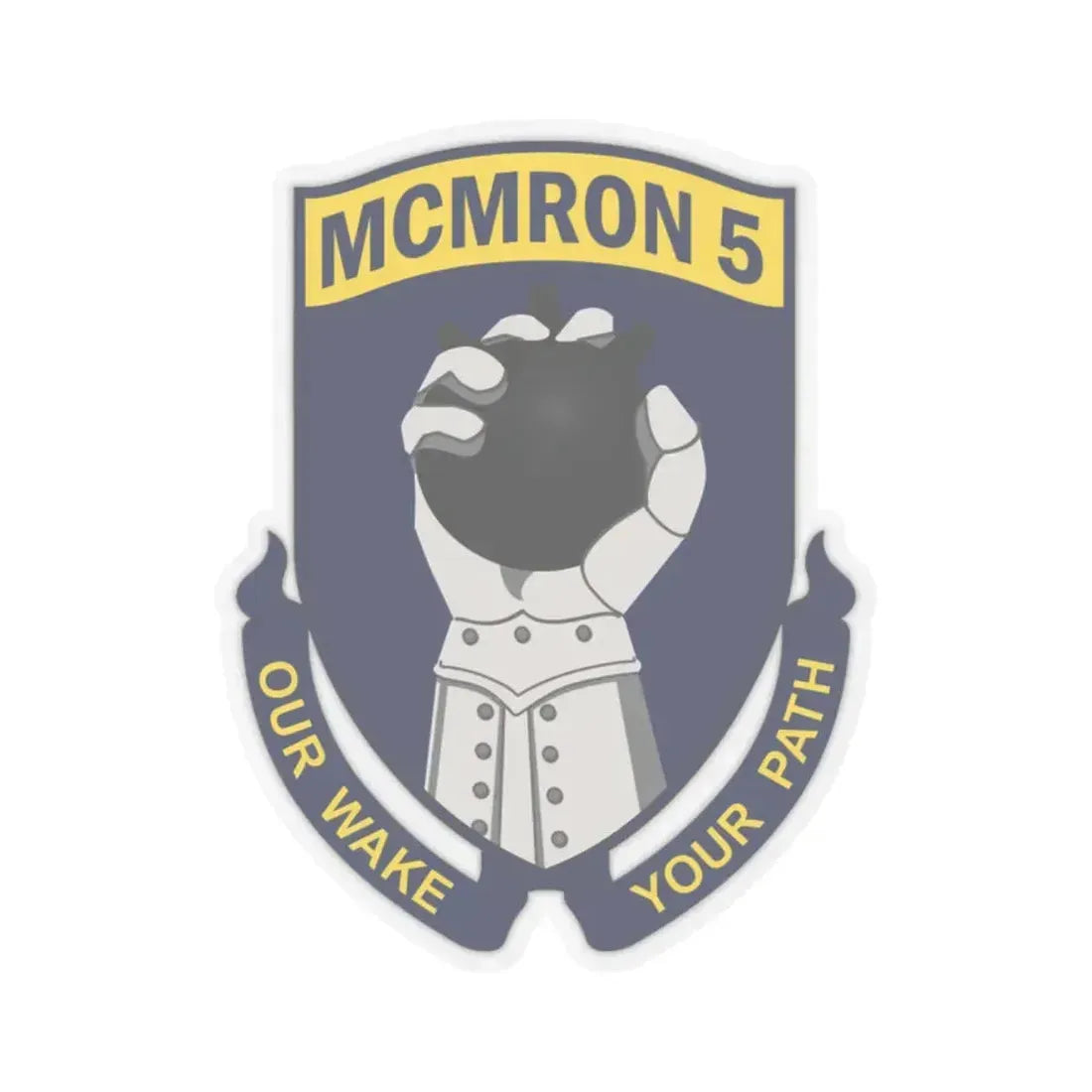 Mine Countermeasures Squadron Five (U.S. Navy) STICKER Vinyl Kiss-Cut Decal 2 Inch Transparent - The Sticker Space