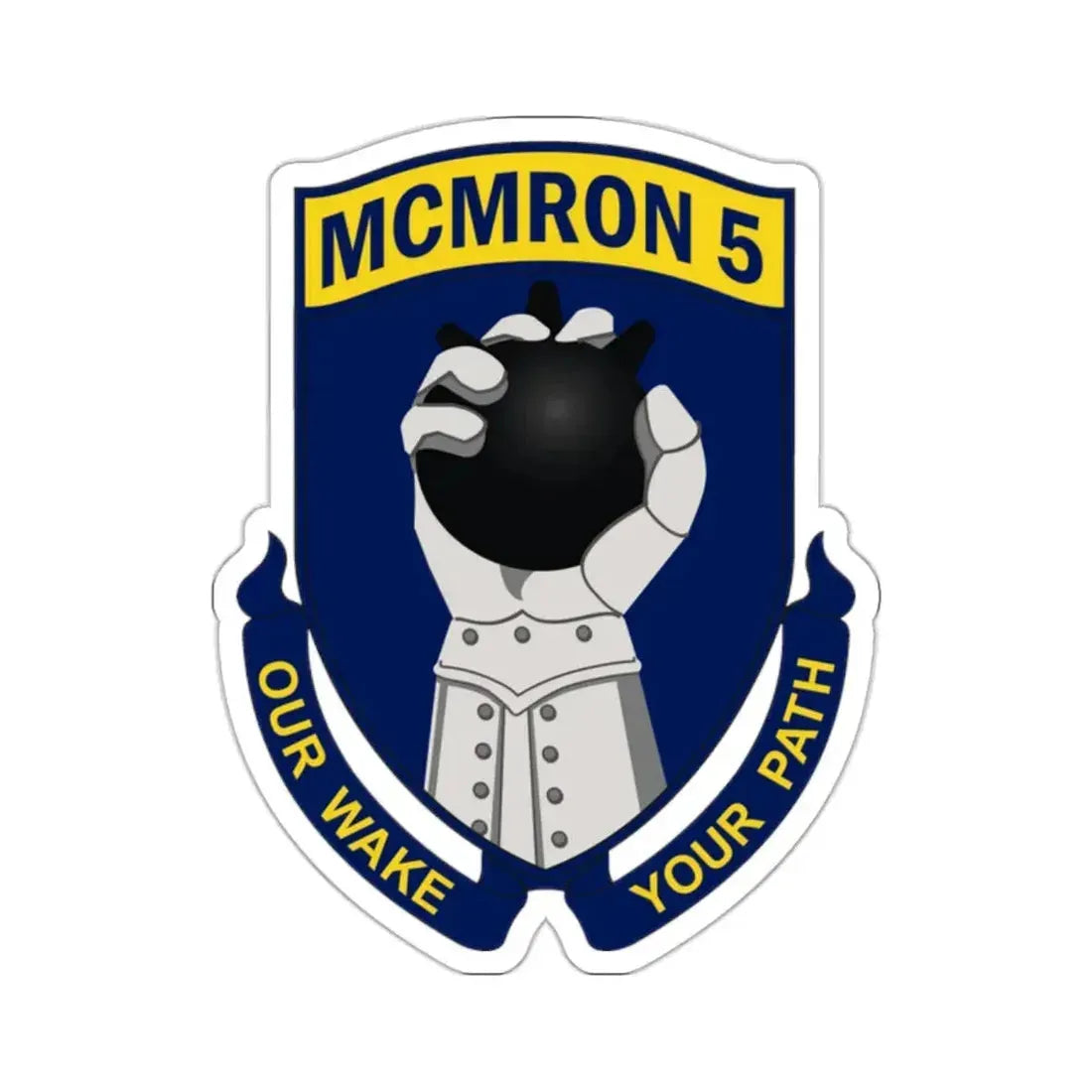 Mine Countermeasures Squadron Five (U.S. Navy) STICKER Vinyl Kiss-Cut Decal 2 Inch White - The Sticker Space