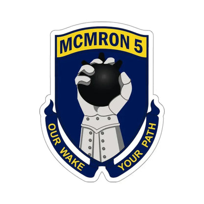 Mine Countermeasures Squadron Five (U.S. Navy) STICKER Vinyl Kiss-Cut Decal 3 Inch White - The Sticker Space