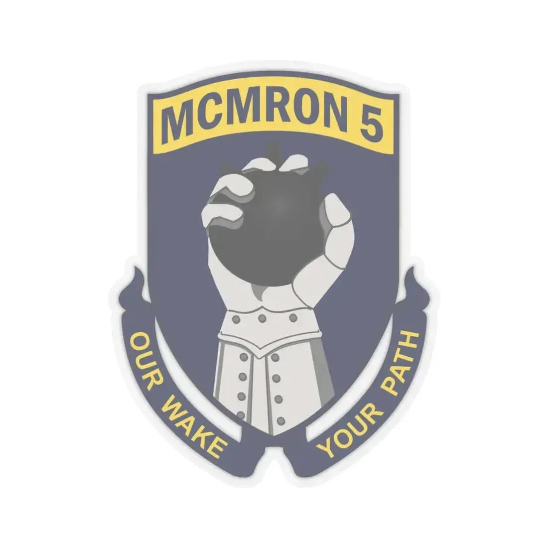 Mine Countermeasures Squadron Five (U.S. Navy) STICKER Vinyl Kiss-Cut Decal 6 Inch Transparent - The Sticker Space