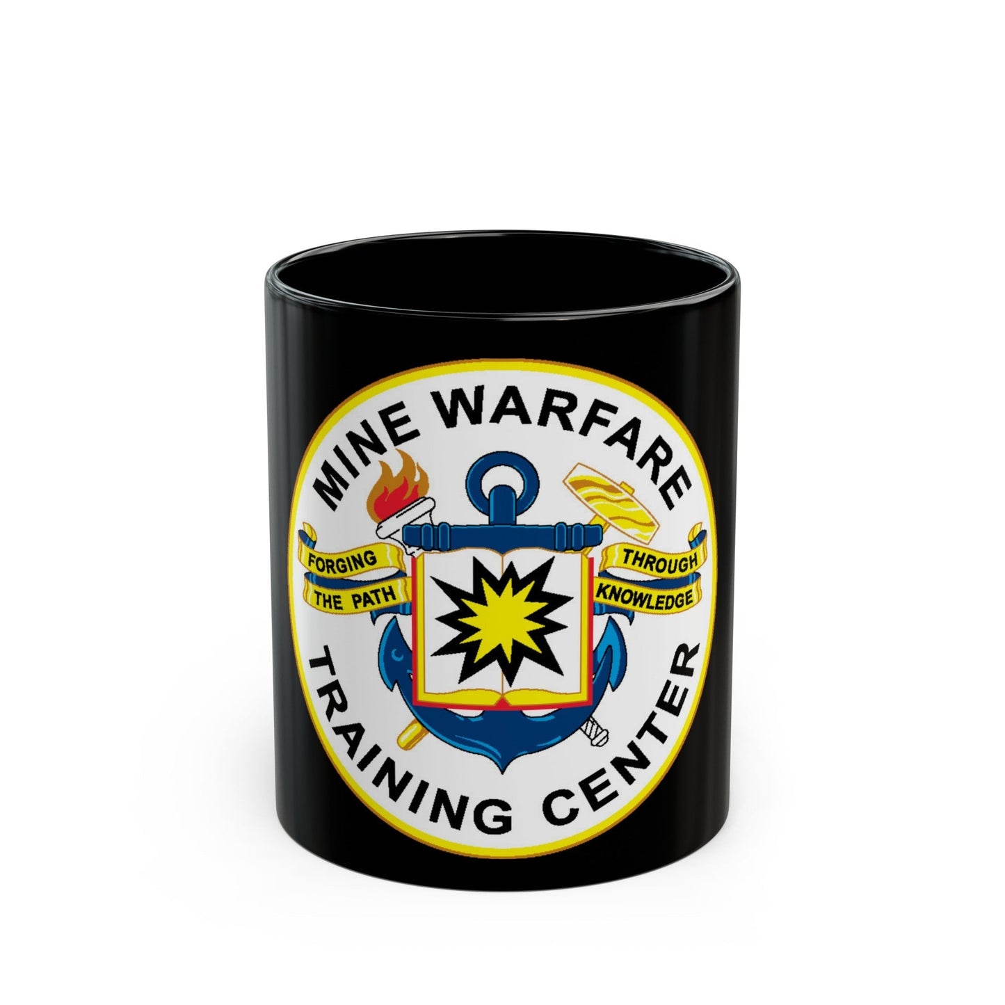 Mine Warfare Training Center (U.S. Navy) Black Coffee Mug-11oz-The Sticker Space