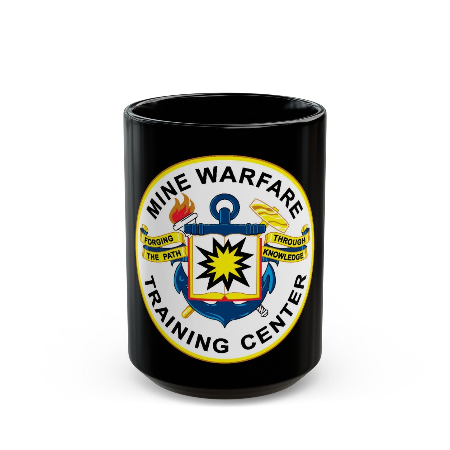 Mine Warfare Training Center (U.S. Navy) Black Coffee Mug-15oz-The Sticker Space