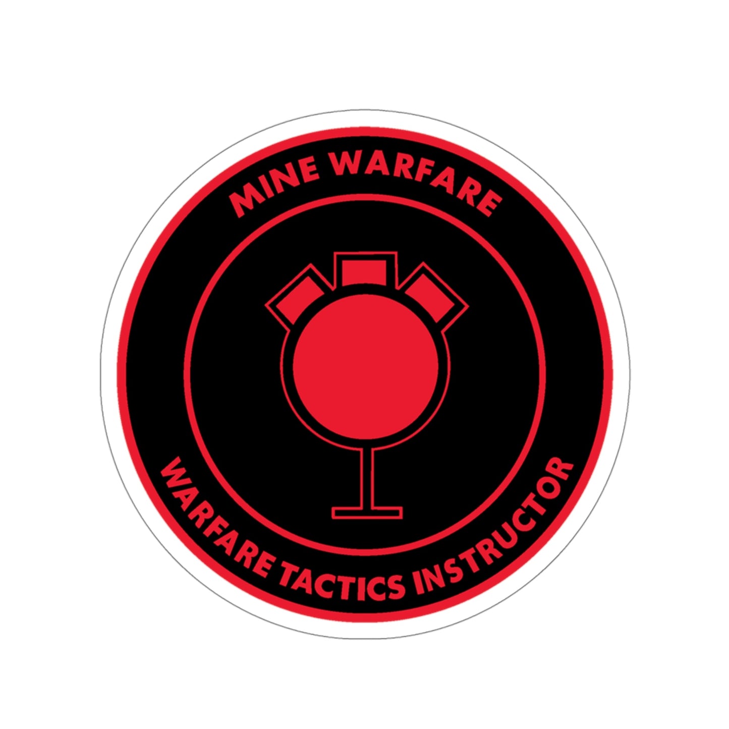 Mine Warfare Warfare Tactics Instructor (U.S. Navy) STICKER Vinyl Die-Cut Decal-4 Inch-The Sticker Space