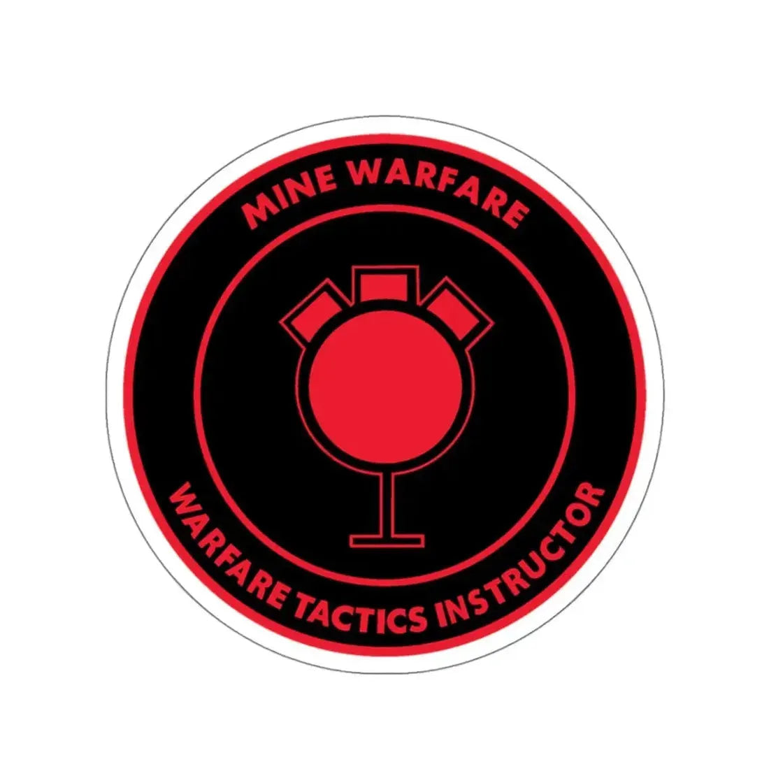 Mine Warfare Warfare Tactics Instructor (U.S. Navy) STICKER Vinyl Kiss-Cut Decal 4 Inch White - The Sticker Space