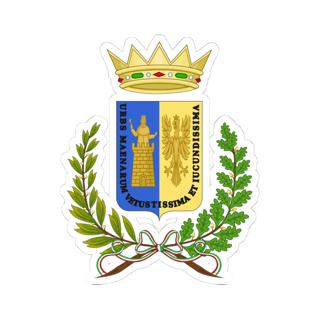 Mineo-Stemma (Italy) (Coat of Arms) STICKER Vinyl Kiss-Cut Decal 4 Inch White - The Sticker Space