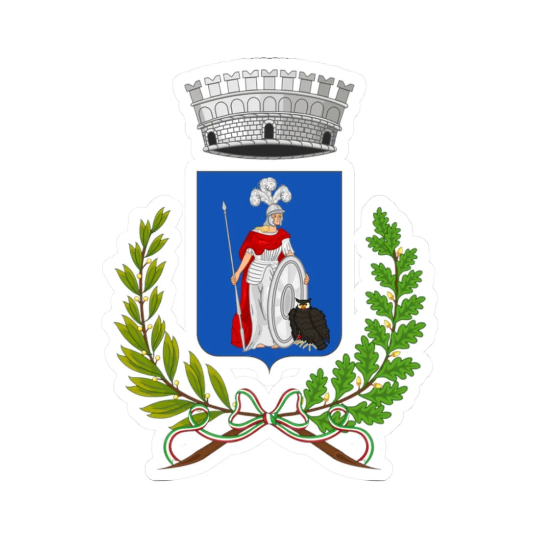 Minervino Murge-Stemma (Italy) (Coat of Arms) STICKER Vinyl Kiss-Cut Decal 2 Inch White - The Sticker Space
