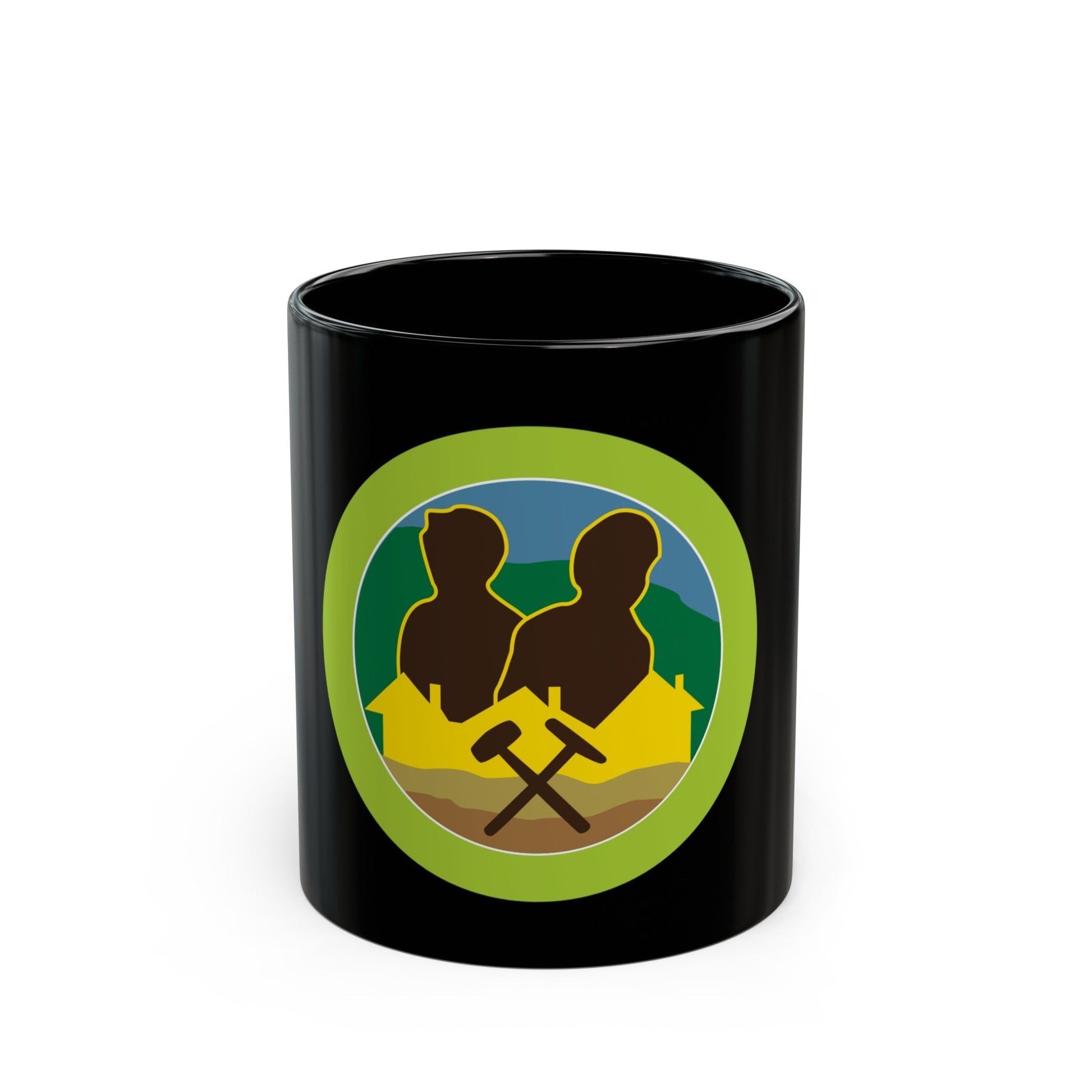 Mining in Society (Boy Scout Merit Badge) Black Coffee Mug-11oz-The Sticker Space