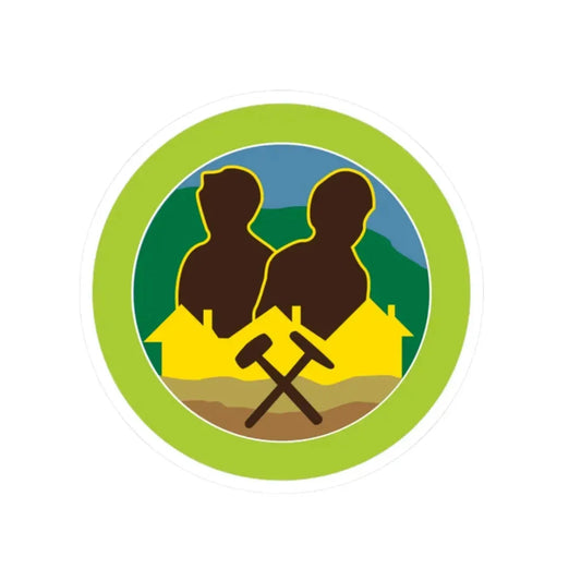 Mining in Society (Boy Scout Merit Badge) STICKER Vinyl Kiss-Cut Decal 2 Inch White - The Sticker Space