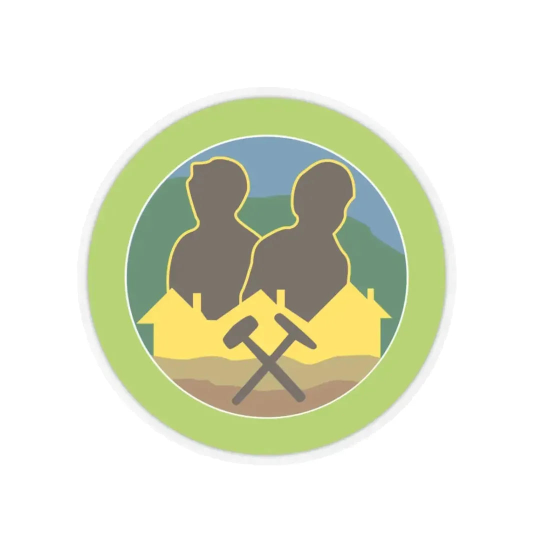 Mining in Society (Boy Scout Merit Badge) STICKER Vinyl Kiss-Cut Decal 3 Inch Transparent - The Sticker Space