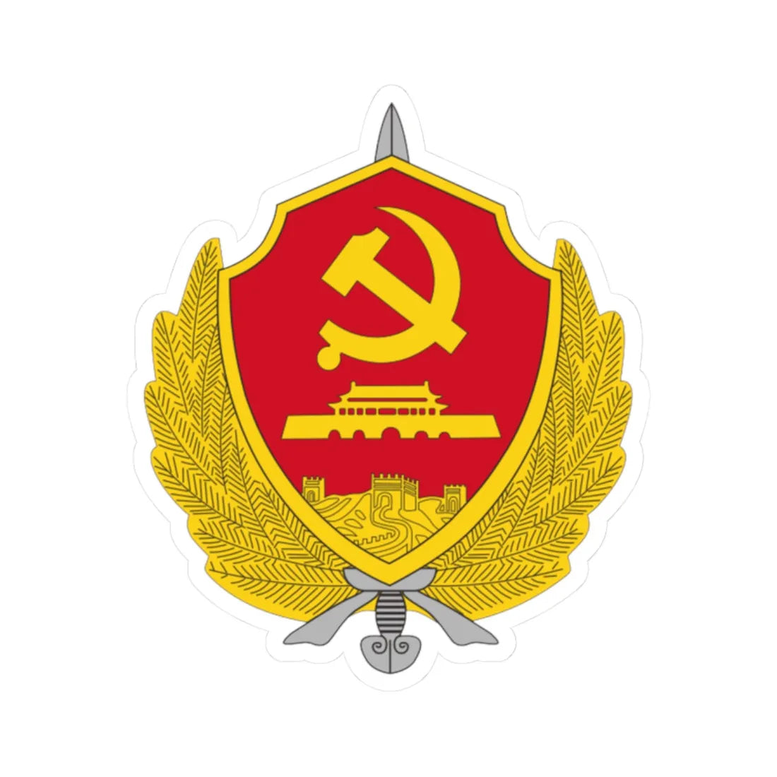 Ministry of State Security of the Peoples Republic of China (China) (Coat of Arms) STICKER Vinyl Kiss-Cut Decal 2 Inch White - The Sticker Space