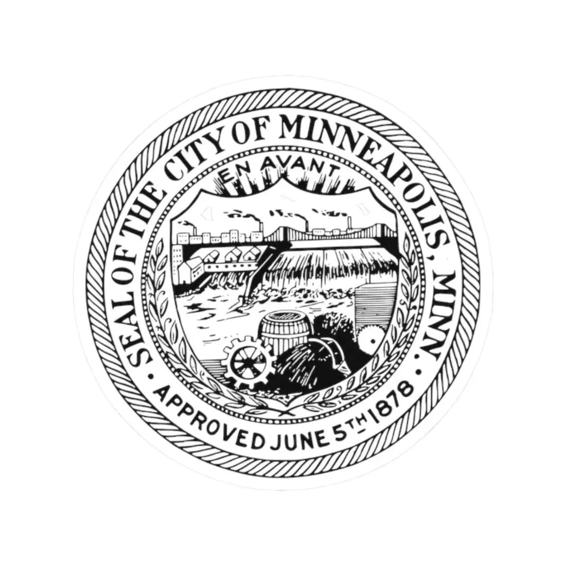 Minneapolis seal (United States) STICKER Vinyl Kiss-Cut Decal 2 Inch White - The Sticker Space