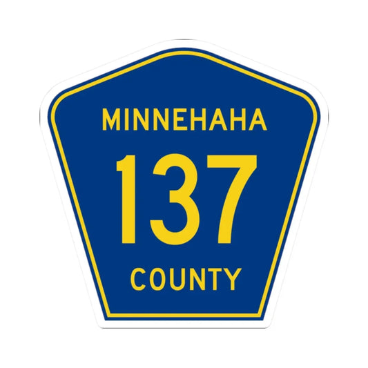 Minnehaha County 137 (South Dakota) (Road Sign) STICKER Vinyl Kiss-Cut Decal 2 Inch White - The Sticker Space