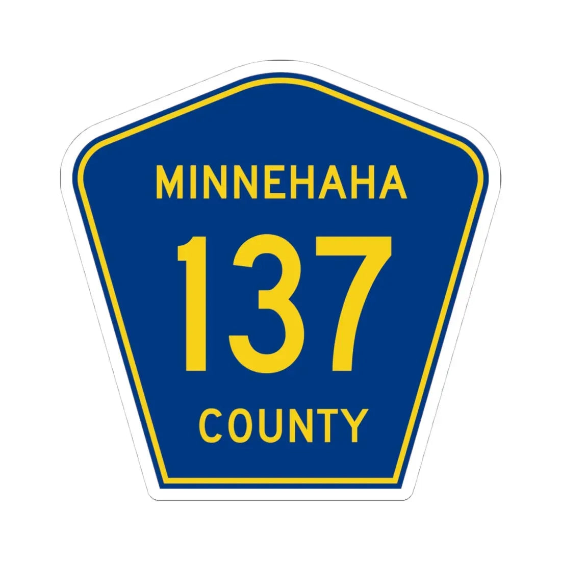 Minnehaha County 137 (South Dakota) (Road Sign) STICKER Vinyl Kiss-Cut Decal 4 Inch White - The Sticker Space