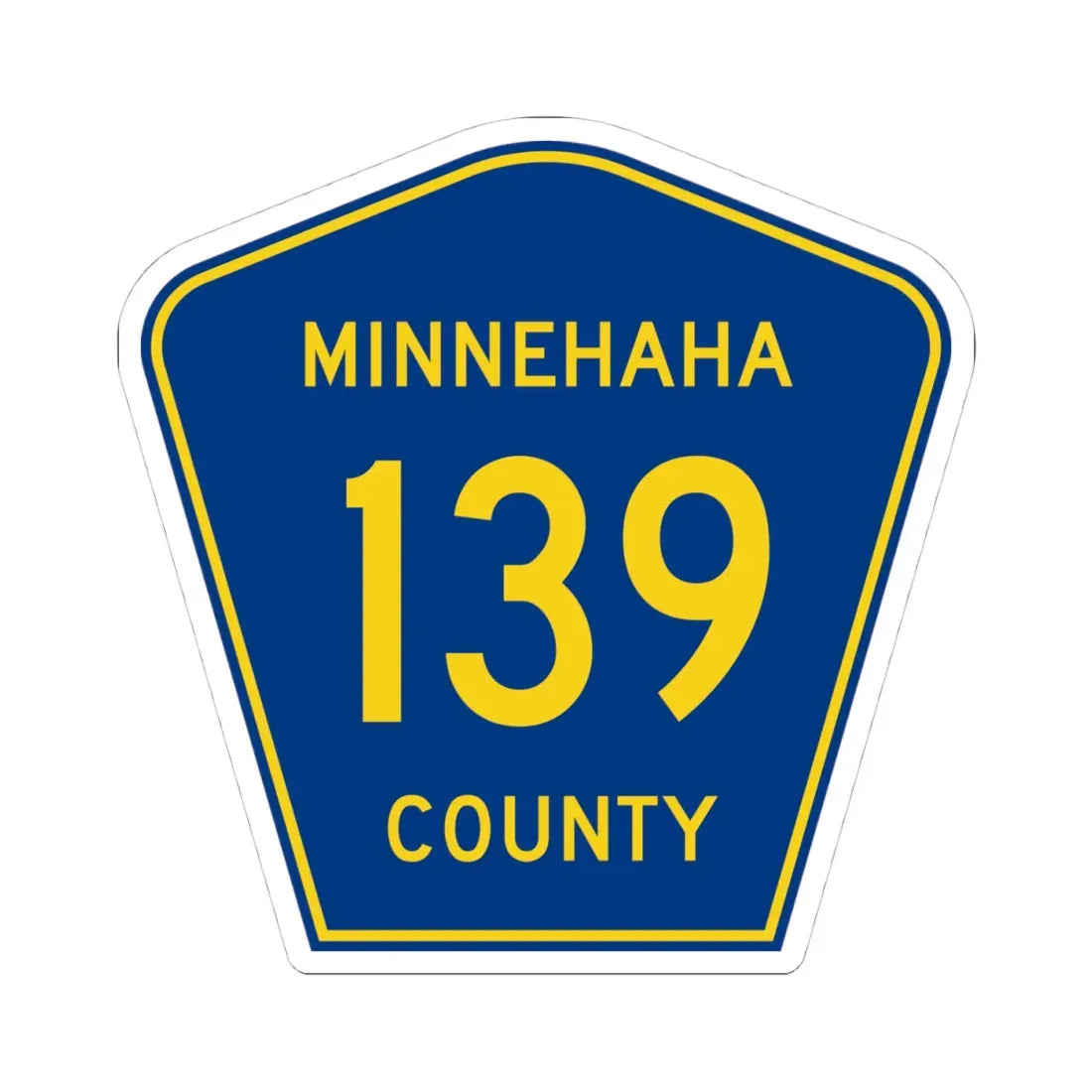 Minnehaha County 139 (South Dakota) (Road Sign) STICKER Vinyl Kiss-Cut Decal 4 Inch White - The Sticker Space