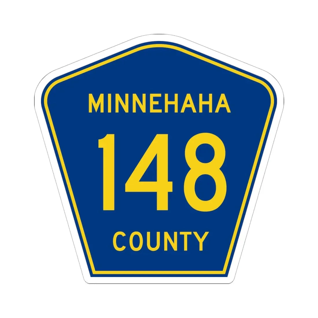 Minnehaha County 148 (South Dakota) (Road Sign) STICKER Vinyl Kiss-Cut Decal 6 Inch White - The Sticker Space