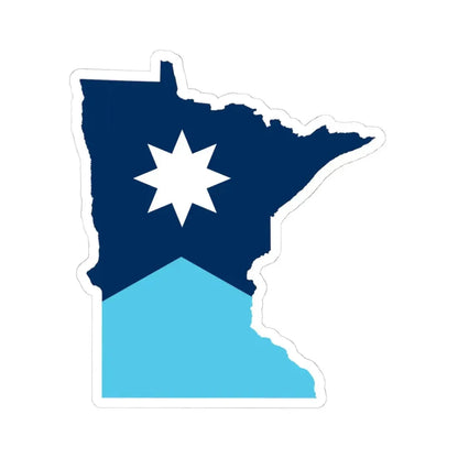 Minnesota flag map (United States) STICKER Vinyl Kiss-Cut Decal 4 Inch White - The Sticker Space