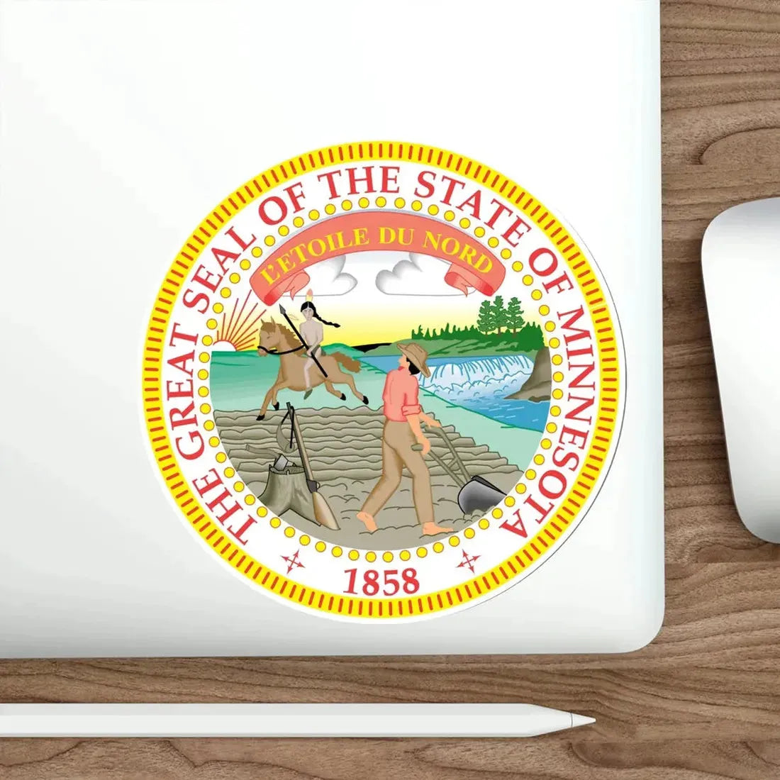 Minnesota State Seal STICKER Vinyl Die-Cut Decal - The Sticker Space