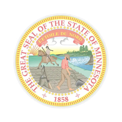 Minnesota State Seal - STICKER Vinyl Kiss-Cut Decal 2 Inch Transparent - The Sticker Space