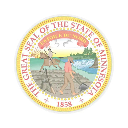 Minnesota State Seal - STICKER Vinyl Kiss-Cut Decal 6 Inch Transparent - The Sticker Space