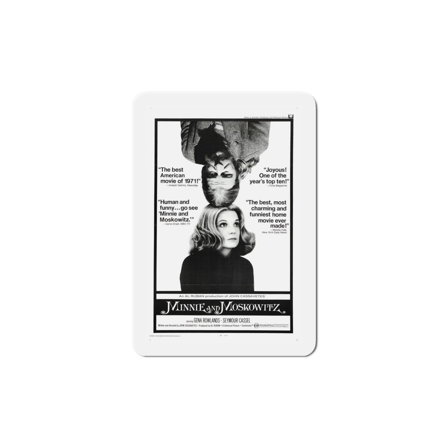 Minnie and Moskowitz 1971 Movie Poster Die-Cut Magnet-6 Inch-The Sticker Space