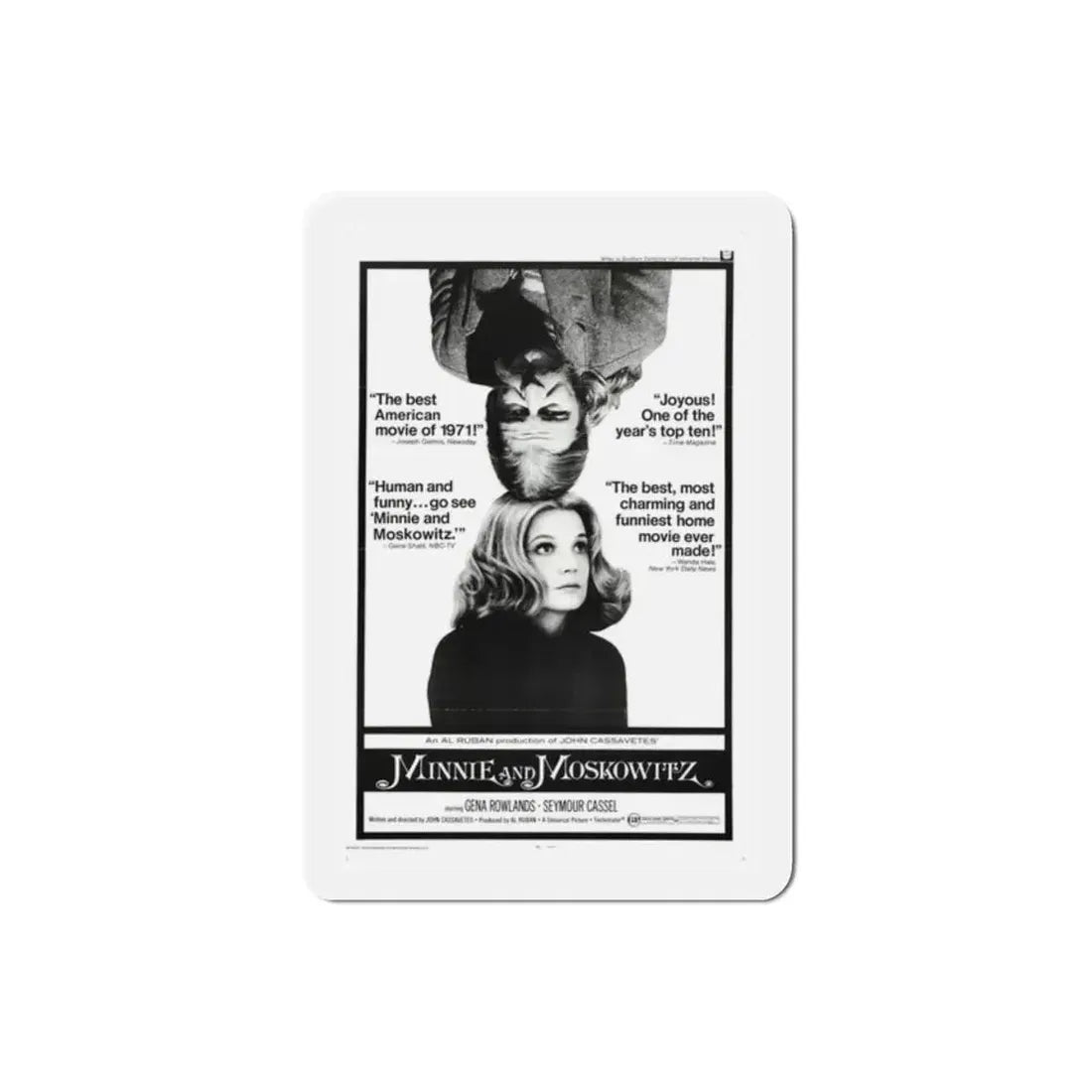Minnie and Moskowitz 1971 Movie Poster Refrigerator Magnet 2 Inch - The Sticker Space