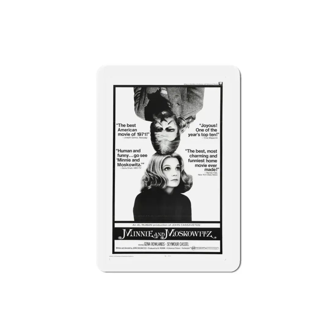 Minnie and Moskowitz 1971 Movie Poster Refrigerator Magnet 3 Inch - The Sticker Space