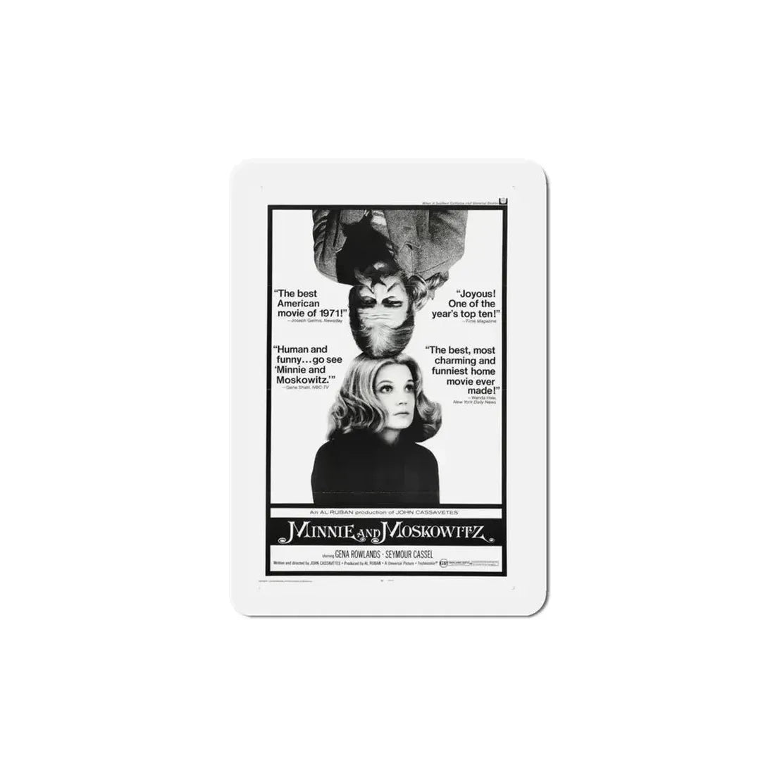 Minnie and Moskowitz 1971 Movie Poster Refrigerator Magnet 6 Inch - The Sticker Space