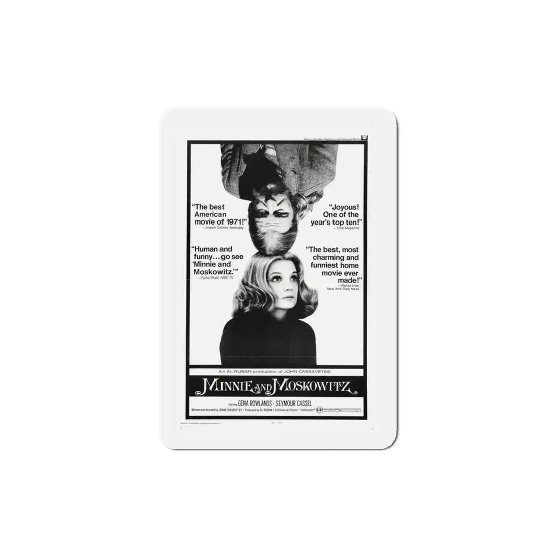 Minnie and Moskowitz 1971 Movie Poster Refrigerator Magnet - The Sticker Space