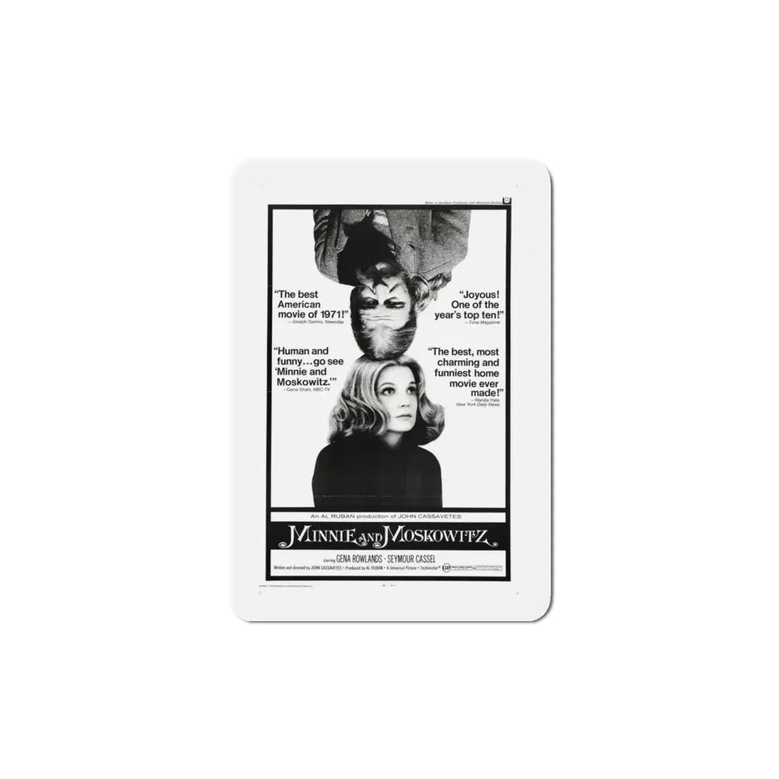 Minnie and Moskowitz 1971 Movie Poster Refrigerator Magnet - The Sticker Space