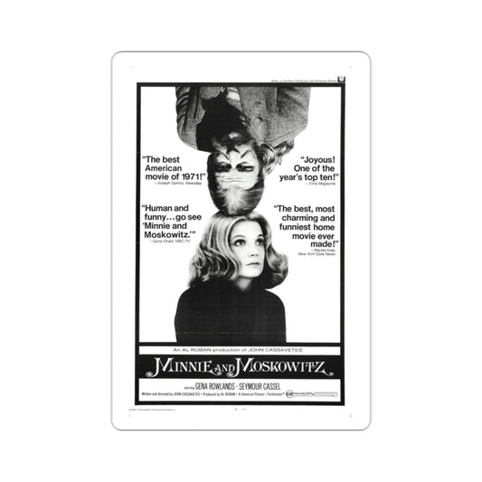 Minnie and Moskowitz 1971 Movie Poster STICKER Vinyl Die-Cut Decal-2 Inch-The Sticker Space